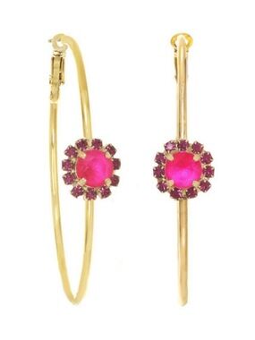 TOVA Design Bianca Hoops In Electric Pink